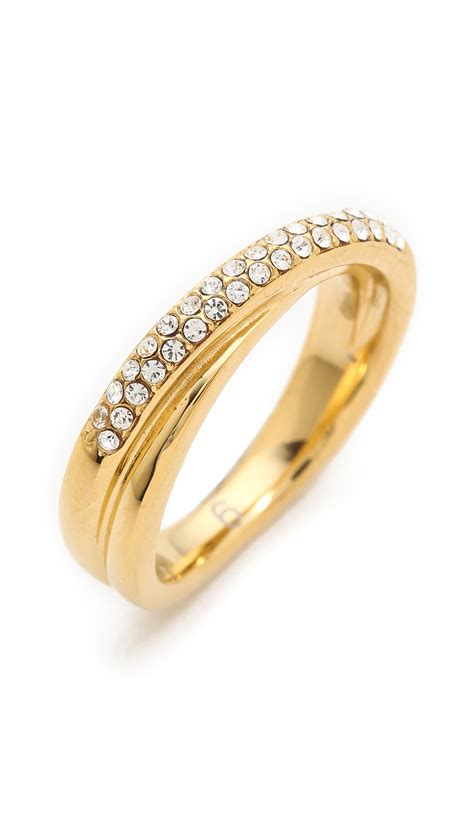 Michael Kors Pave Cross Over Ring 